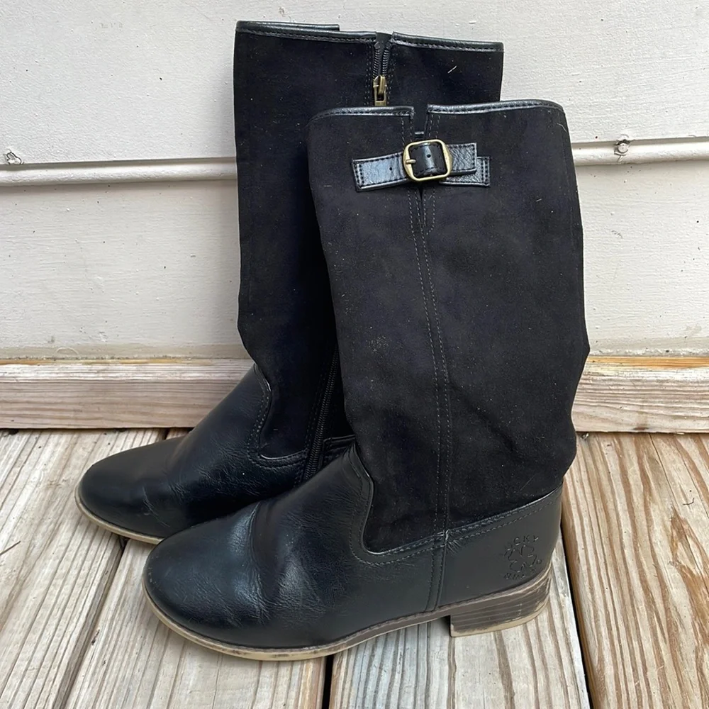 Lucky Brand Willa Girls Black Riding Boots Size 4M
